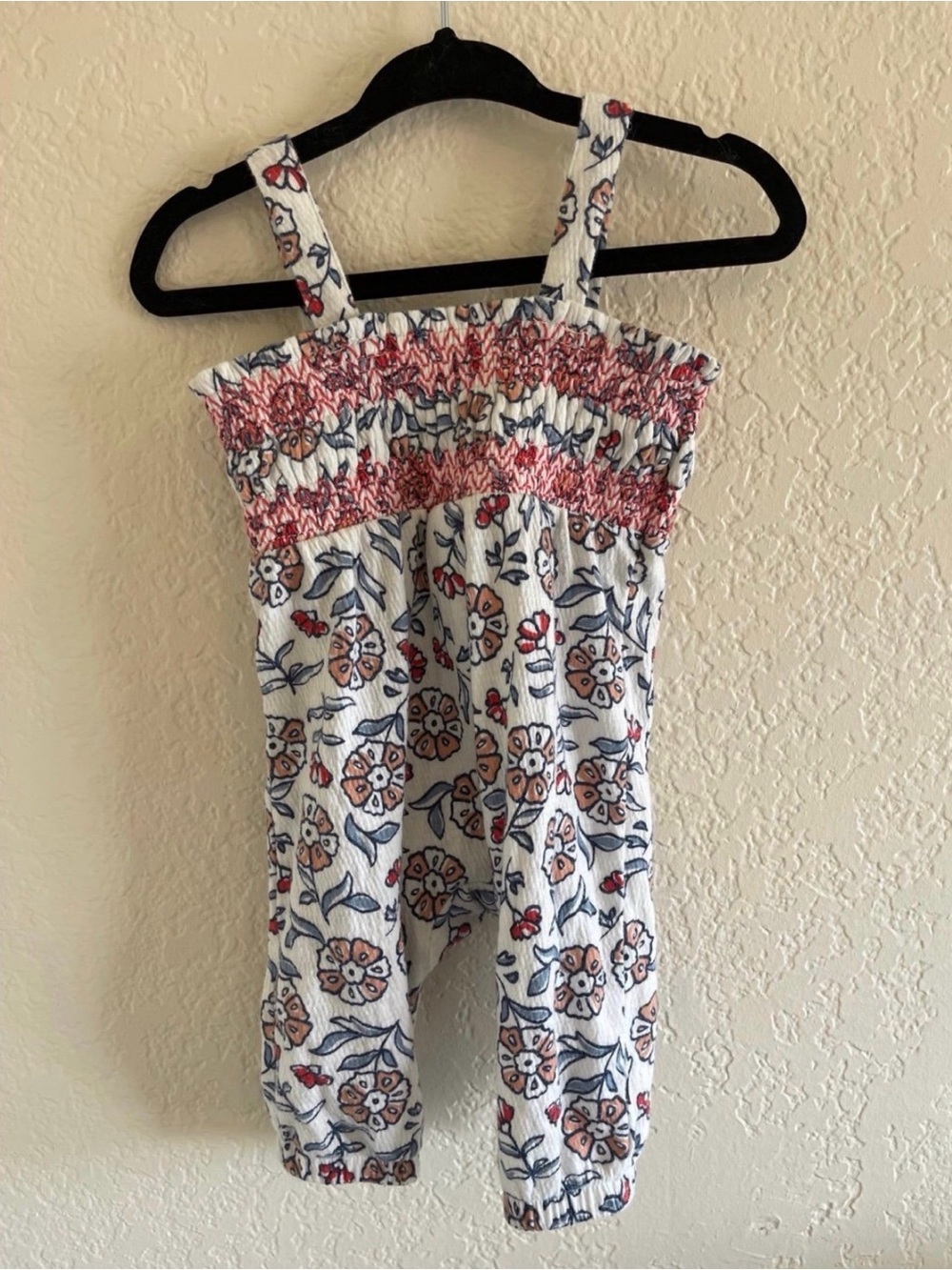 Carter’s 3M Floral Smocked Sleeveless Jumpsuit Romper
